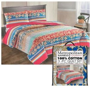 Metropolitan Bamboo 3 Piece Quilt Set - King